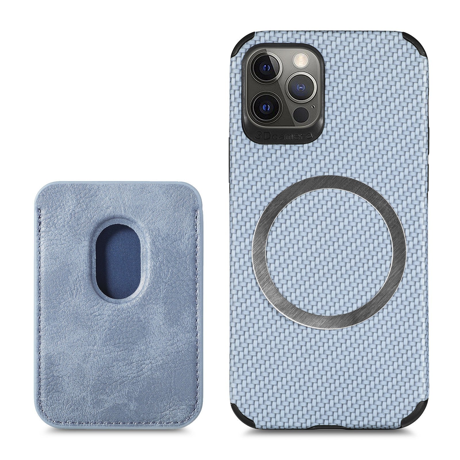 Magnetic Card Holder XR Carbon Fiber Pattern Phone Case - GLAXPHONE