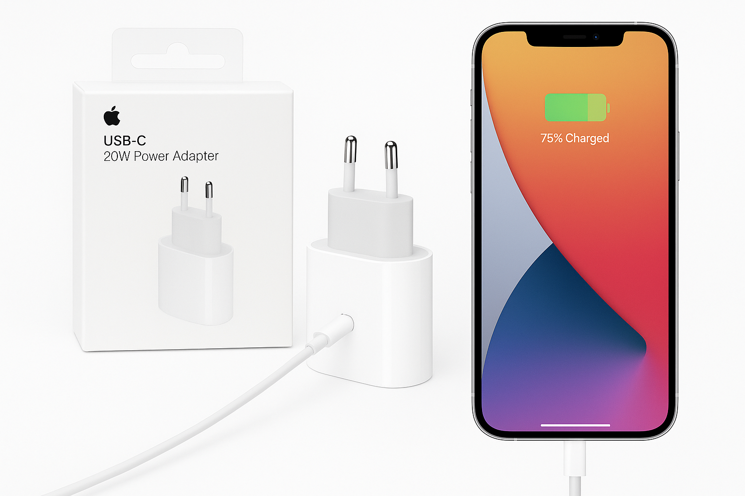 🔌 Apple USB-C Power Adapter 20W – Caricatore Originale con Ricarica Rapida ⚡