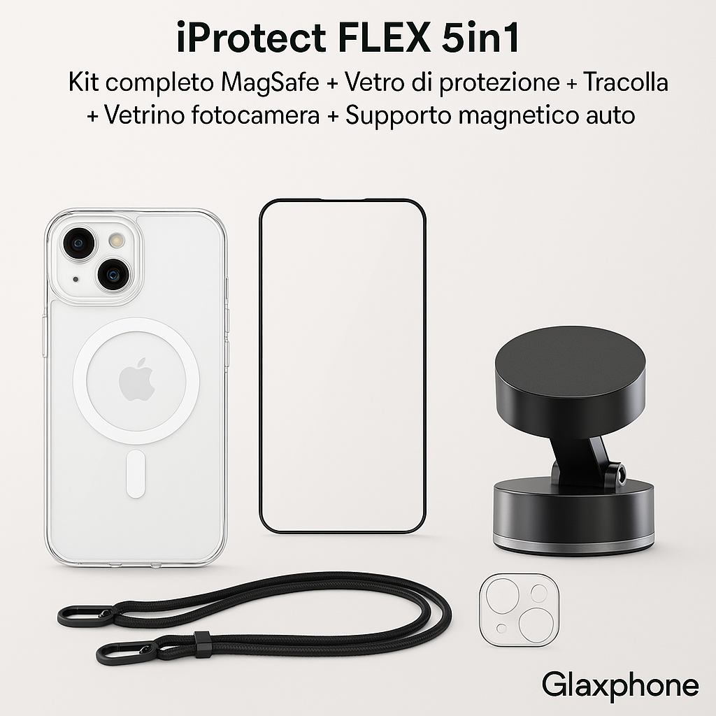 📱 iProtect Flex 5 in 1 MagSafe Edition – Protezione completa e stile in un solo kit