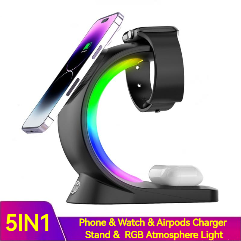 Magnetic Caricatore Wireless Apple iPhone 15/14/13 AppleWatch/Airpods Tutti Modelli - GLAXPHONE