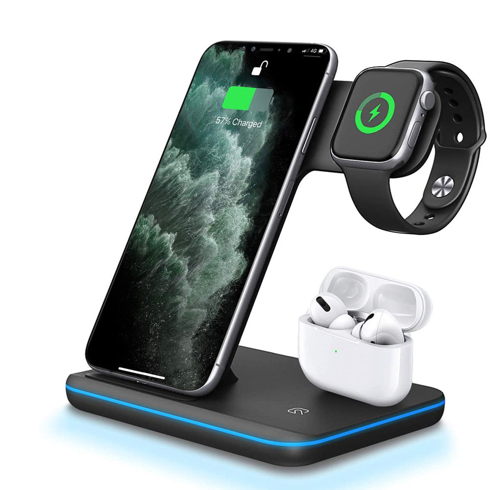 Caricatore Compatible con Smartphone smartwatch Airpods  3 In 1 - GLAXPHONE