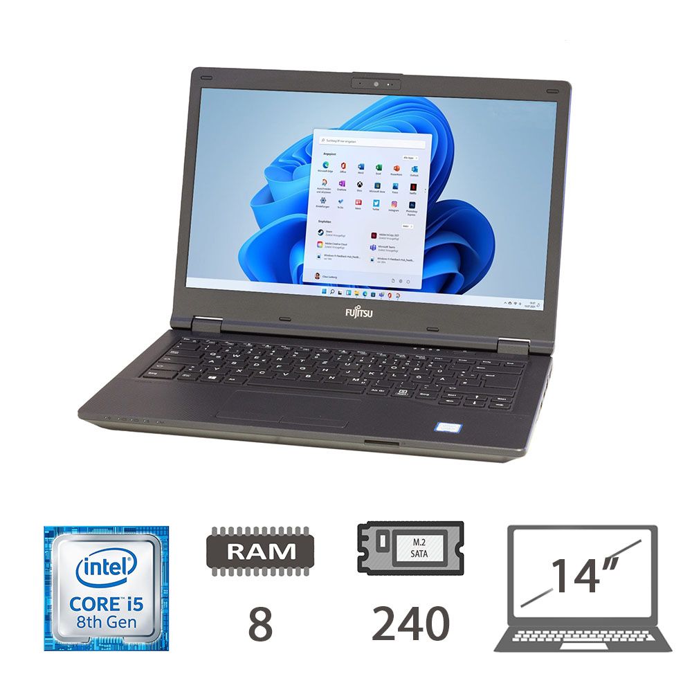 Fujitsu E549 i5-8265u 8/240 14" W10P